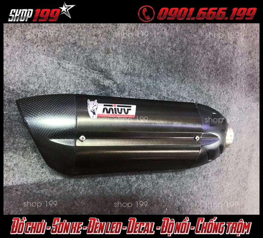 Pô Mivv màu đen cực đẹp và ngầu dành độ cho xe Honda Vario 150